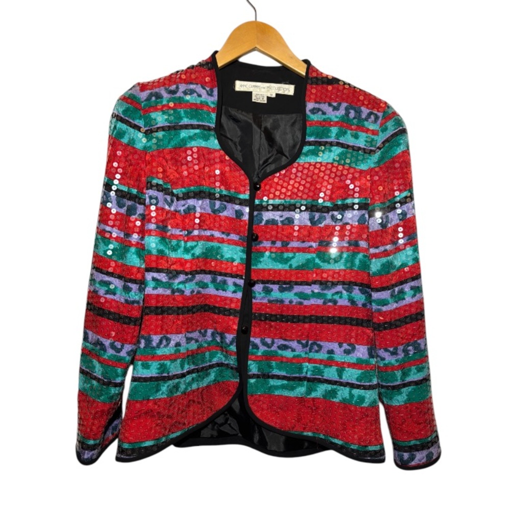 Anne Crimmins Umi Collections Silk Button Up Jacket SZ 14